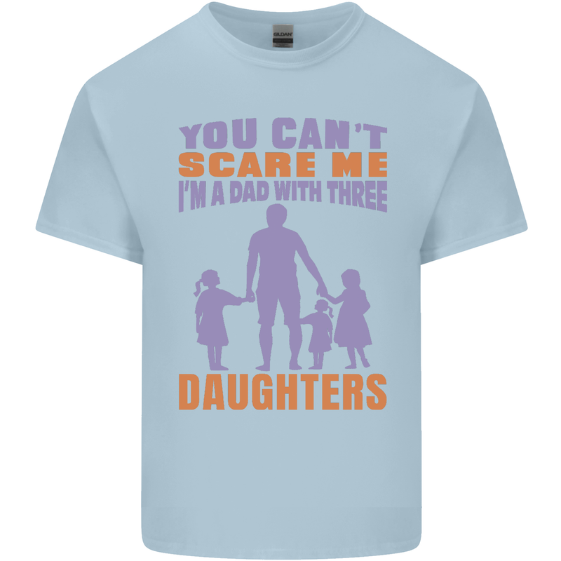Dad With Three Daughters Funny Fathers Day Mens Cotton T-Shirt Tee Top Light Blue