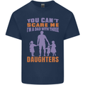 Dad With Three Daughters Funny Fathers Day Mens Cotton T-Shirt Tee Top Navy Blue