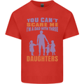 Dad With Three Daughters Funny Fathers Day Mens Cotton T-Shirt Tee Top Red
