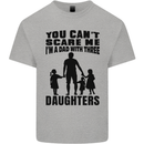 Dad With Three Daughters Funny Fathers Day Mens Cotton T-Shirt Tee Top Sports Grey