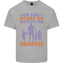 Dad With Three Daughters Funny Fathers Day Mens Cotton T-Shirt Tee Top Sports Grey