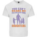 Dad With Three Daughters Funny Fathers Day Mens Cotton T-Shirt Tee Top White
