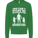 Dad With Two Daughters Funny Fathers Day Mens Sweatshirt Jumper Irish Green