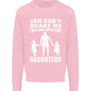 Dad With Two Daughters Funny Fathers Day Mens Sweatshirt Jumper Light Pink