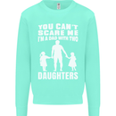Dad With Two Daughters Funny Fathers Day Mens Sweatshirt Jumper Peppermint
