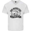 Dad & Daughters Best Friends Father's Day Mens V-Neck Cotton T-Shirt White