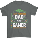 Dad & Gamer Funny Fathers Day Gaming Mens T-Shirt 100% Cotton Charcoal