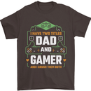 Dad & Gamer Funny Fathers Day Gaming Mens T-Shirt 100% Cotton Dark Chocolate