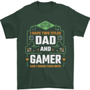 Dad & Gamer Funny Fathers Day Gaming Mens T-Shirt 100% Cotton Forest Green