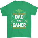 Dad & Gamer Funny Fathers Day Gaming Mens T-Shirt 100% Cotton Irish Green