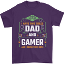 Dad & Gamer Funny Fathers Day Gaming Mens T-Shirt 100% Cotton Purple