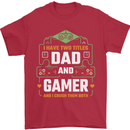 Dad & Gamer Funny Fathers Day Gaming Mens T-Shirt 100% Cotton Red