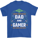 Dad & Gamer Funny Fathers Day Gaming Mens T-Shirt 100% Cotton Royal Blue