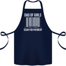 Dad of Girls Scan For Payment Father's Day Cotton Apron 100% Organic Navy Blue