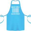 Dad of Girls Scan For Payment Father's Day Cotton Apron 100% Organic Turquoise