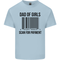 Dad of Girls Scan For Payment Father's Day Mens Cotton T-Shirt Tee Top Light Blue