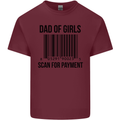 Dad of Girls Scan For Payment Father's Day Mens Cotton T-Shirt Tee Top Maroon