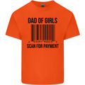 Dad of Girls Scan For Payment Father's Day Mens Cotton T-Shirt Tee Top Orange