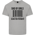 Dad of Girls Scan For Payment Father's Day Mens Cotton T-Shirt Tee Top Sports Grey