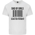 Dad of Girls Scan For Payment Father's Day Mens Cotton T-Shirt Tee Top White