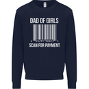Dad of Girls Scan For Payment Father's Day Mens Sweatshirt Jumper Navy Blue