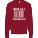 Dad of Girls Scan For Payment Father's Day Mens Sweatshirt Jumper Red