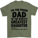 Dad of the Greatest Daughter Fathers Day Mens T-Shirt Cotton Gildan Military Green