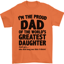 Dad of the Greatest Daughter Fathers Day Mens T-Shirt Cotton Gildan Orange