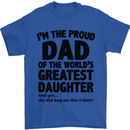 Dad of the Greatest Daughter Fathers Day Mens T-Shirt Cotton Gildan Royal Blue