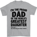 Dad of the Greatest Daughter Fathers Day Mens T-Shirt Cotton Gildan Sports Grey