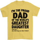 Dad of the Greatest Daughter Fathers Day Mens T-Shirt Cotton Gildan Yellow