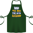 Dad the Man the Myth the Legend Fathers Day Cotton Apron 100% Organic Forest Green