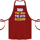 Dad the Man the Myth the Legend Fathers Day Cotton Apron 100% Organic Maroon