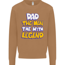 Dad the Man the Myth the Legend Fathers Day Mens Sweatshirt Jumper Caramel Latte