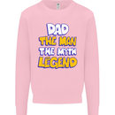 Dad the Man the Myth the Legend Fathers Day Mens Sweatshirt Jumper Light Pink