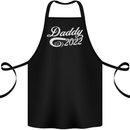Daddy Est. 2022 Funny Father's Day Cotton Apron 100% Organic Black
