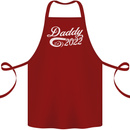 Daddy Est. 2022 Funny Father's Day Cotton Apron 100% Organic Maroon