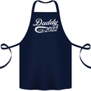 Daddy Est. 2022 Funny Father's Day Cotton Apron 100% Organic Navy Blue