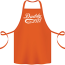 Daddy Est. 2022 Funny Father's Day Cotton Apron 100% Organic Orange