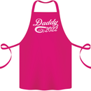 Daddy Est. 2022 Funny Father's Day Cotton Apron 100% Organic Pink