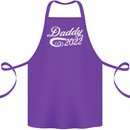 Daddy Est. 2022 Funny Father's Day Cotton Apron 100% Organic Purple