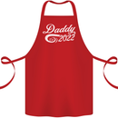 Daddy Est. 2022 Funny Father's Day Cotton Apron 100% Organic Red