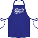 Daddy Est. 2022 Funny Father's Day Cotton Apron 100% Organic Royal Blue