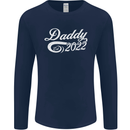 Daddy Est. 2022 Funny Father's Day Mens Long Sleeve T-Shirt Navy Blue