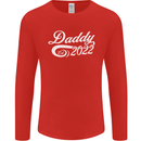 Daddy Est. 2022 Funny Father's Day Mens Long Sleeve T-Shirt Red