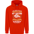 Daddy Is My Favourite Funny Fathers Day Mens 80% Cotton Hoodie Bright Red
