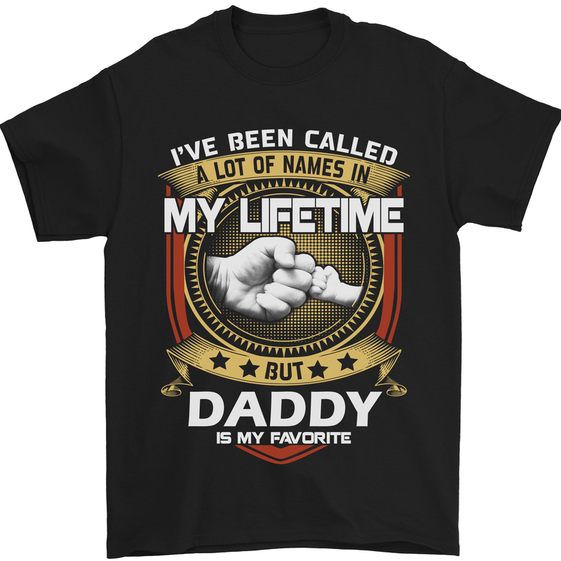 Daddy Is My Favourite Funny Fathers Day Mens T-Shirt Cotton Gildan Black