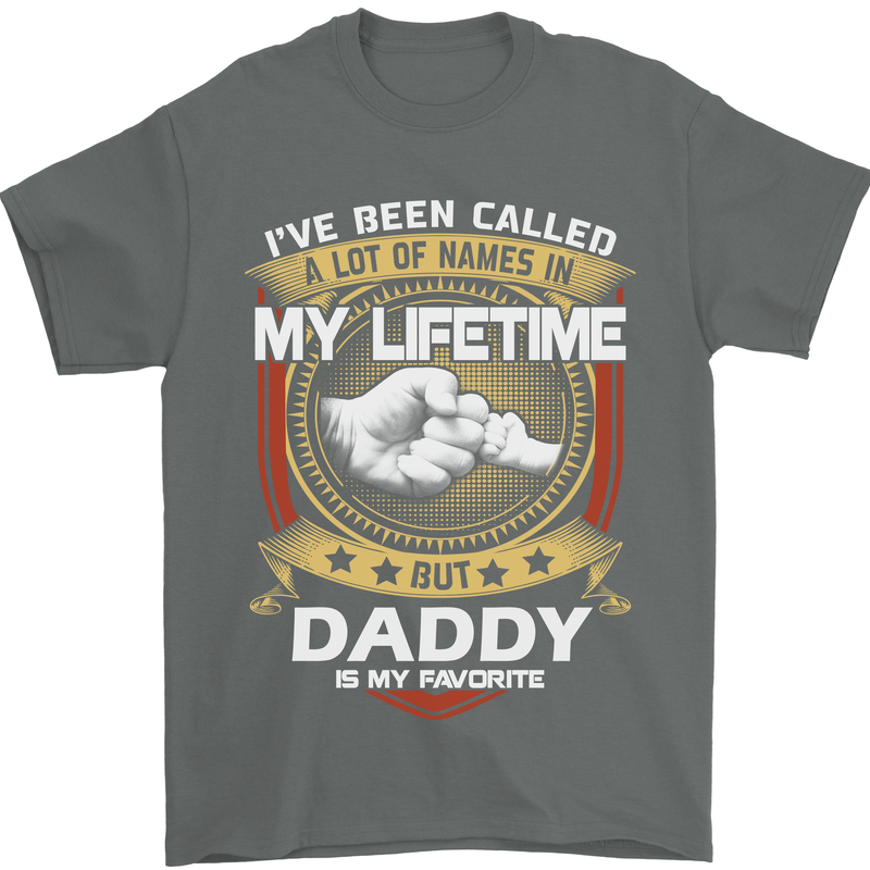 Daddy Is My Favourite Funny Fathers Day Mens T-Shirt Cotton Gildan Charcoal