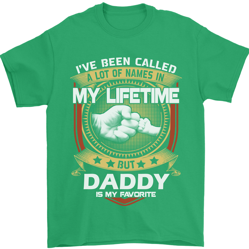 Daddy Is My Favourite Funny Fathers Day Mens T-Shirt Cotton Gildan Irish Green