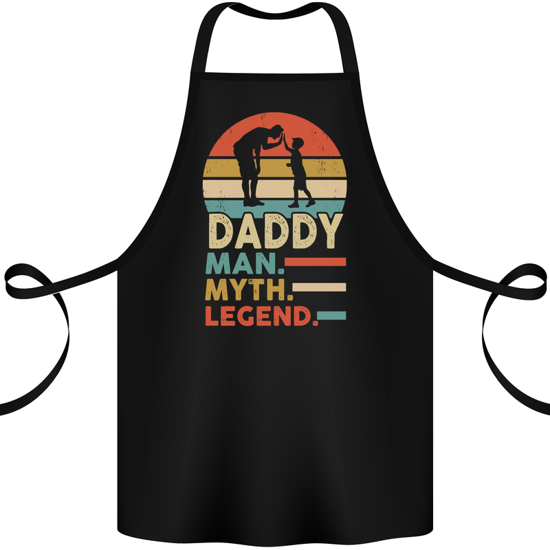 Daddy Man Myth Legend Funny Fathers Day Cotton Apron 100% Organic Black